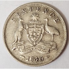 AUSTRALIA 1940 . SIXPENCE